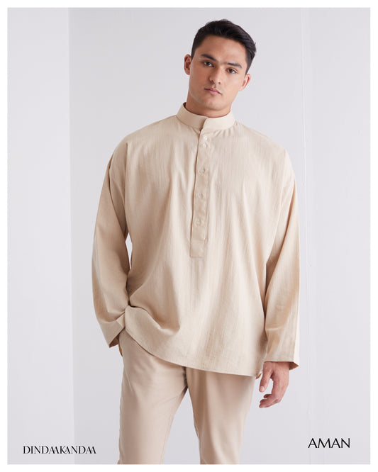 Aman Oversized Baju Melayu in Nude